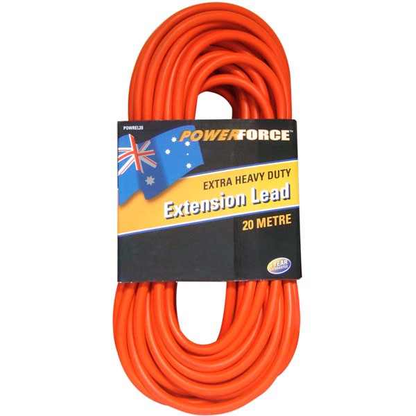 Extension Lead, 20M 10A Plug/ 15A Cable, Red
