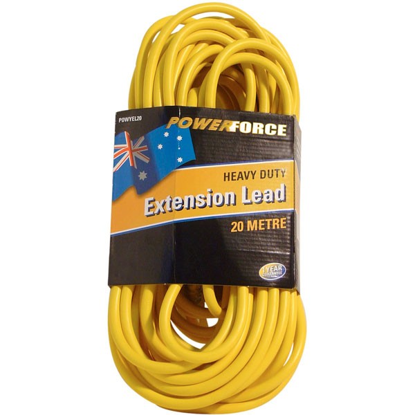 Extension Lead, 20M 10A, Yellow