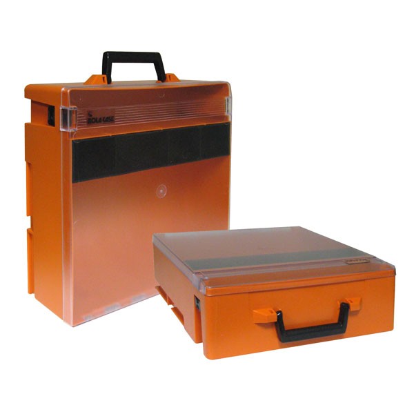 Rolacase With Liftout Tray, Orange With Clear Lid