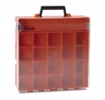 Rolacase With 6 Dividers, Orange With Clear Lid